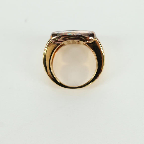 HERMES Corozo Ring 50 metal Gold Auth 174693M