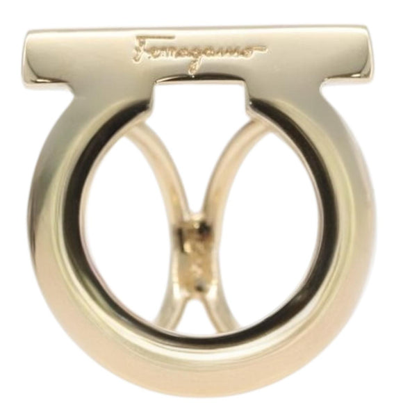 Salvatore Ferragamo Gancini Ring metal Gold Auth 174694A