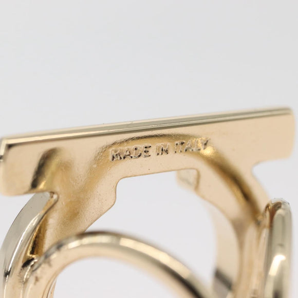 Salvatore Ferragamo Gancini Ring metal Gold Auth 174694A