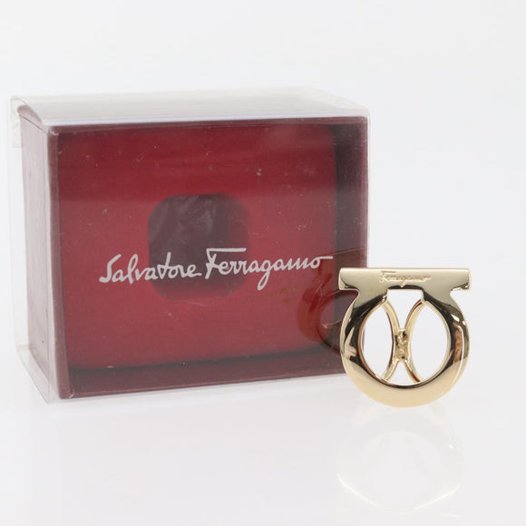 Salvatore Ferragamo Gancini Ring metal Gold Auth 174694A
