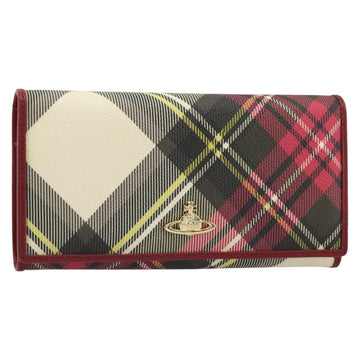 Vivienne Westwood Long Wallet PVC Leather Red Gold Auth 174697A