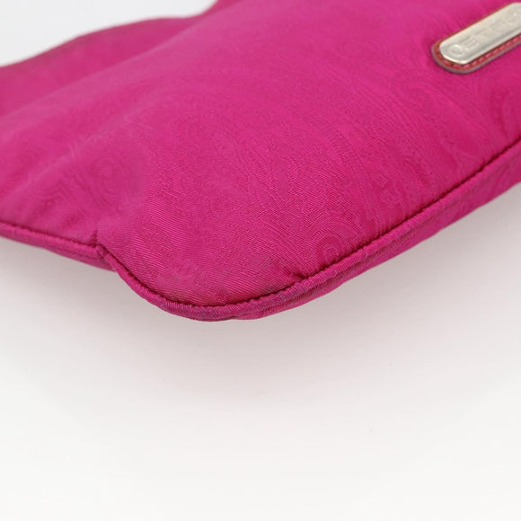 ETRO Paisley Shoulder Bag Nylon Pink Silver Auth 174701A