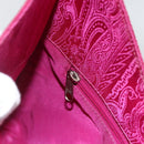 ETRO Paisley Shoulder Bag Nylon Pink Silver Auth 174701A-19
