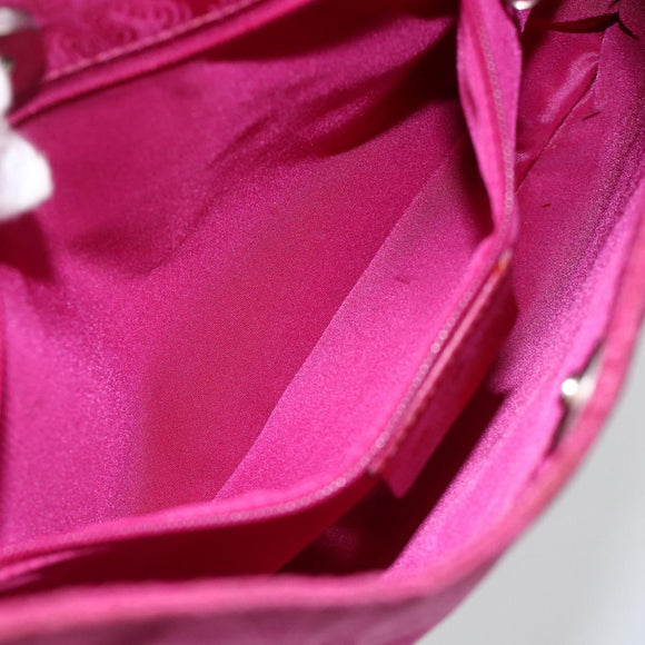 ETRO Paisley Shoulder Bag Nylon Pink Silver Auth 174701A