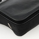 Salvatore Ferragamo Shoulder Bag Nylon Leather Black Silver Auth 174702-14