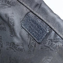 Salvatore Ferragamo Shoulder Bag Nylon Leather Black Silver Auth 174702-12