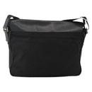 Salvatore Ferragamo Shoulder Bag Nylon Leather Black Silver Auth 174702-2