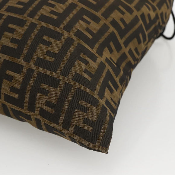 FENDI Purse Zucca Canvas Pouch Black Brown Auth 174703A