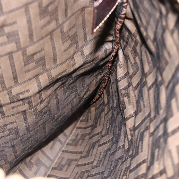 FENDI Purse Zucca Canvas Pouch Black Brown Auth 174703A