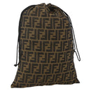FENDI Purse Zucca Canvas Pouch Black Brown Auth 174703A-1