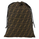 FENDI Purse Zucca Canvas Pouch Black Brown Auth 174703A-13