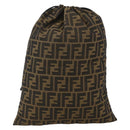 FENDI Purse Zucca Canvas Pouch Black Brown Auth 174703A-2
