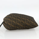 FENDI Purse Zucca Canvas Pouch Black Brown Auth 174703A-3