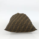 FENDI Purse Zucca Canvas Pouch Black Brown Auth 174703A-5