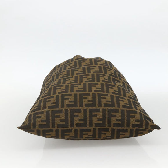 FENDI Purse Zucca Canvas Pouch Black Brown Auth 174703A
