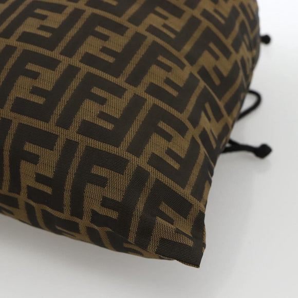 FENDI Purse Zucca Canvas Pouch Black Brown Auth 174703A