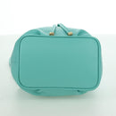 BLUE LABEL CRESTBRIDGE Hand Bag Leather 2way Turquoise Blue Gold Auth 174705A-5