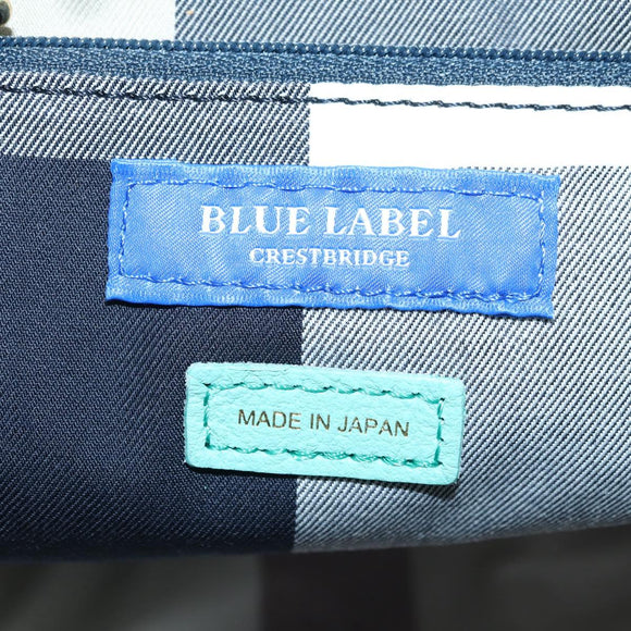 BLUE LABEL CRESTBRIDGE Hand Bag Leather 2way Turquoise Blue Gold Auth 174705A