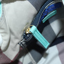 BLUE LABEL CRESTBRIDGE Hand Bag Leather 2way Turquoise Blue Gold Auth 174705A-23