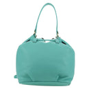BLUE LABEL CRESTBRIDGE Hand Bag Leather 2way Turquoise Blue Gold Auth 174705A-2