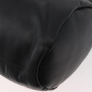 BURBERRY Handtas Leer Zwart Zilver Auth 174706A-14
