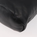 BURBERRY Handtas Leer Zwart Zilver Auth 174706A-15
