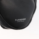 BURBERRY Handtas Leer Zwart Zilver Auth 174706A-17