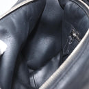 BURBERRY Handtas Leer Zwart Zilver Auth 174706A-19