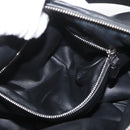 BURBERRY Handtas Leer Zwart Zilver Auth 174706A-21