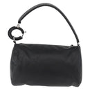 BURBERRY Handtas Leer Zwart Zilver Auth 174706A-2