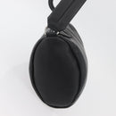 BURBERRY Handtas Leer Zwart Zilver Auth 174706A-4