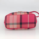 BLUE LABEL CRESTBRIDGE CB Check Bag Canvas Leather 2way Pink Gold Auth 174708A-5