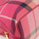 BLUE LABEL CRESTBRIDGE CB Check Bag Canvas Leather 2way Pink Gold Auth 174708A-16