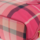 BLUE LABEL CRESTBRIDGE CB Check Bag Canvas Leather 2way Pink Gold Auth 174708A-17