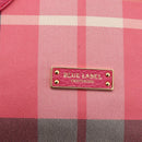 BLUE LABEL CRESTBRIDGE CB Check Bag Canvas Leather 2way Pink Gold Auth 174708A-21