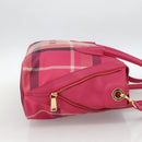 BLUE LABEL CRESTBRIDGE CB Check Bag Canvas Leather 2way Pink Gold Auth 174708A-4