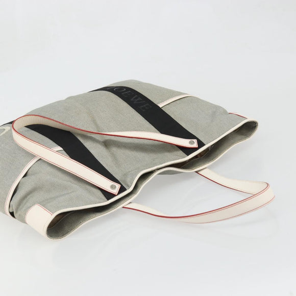 LOEWE Anagram Tote Bag Canvas Gray Auth 174711A