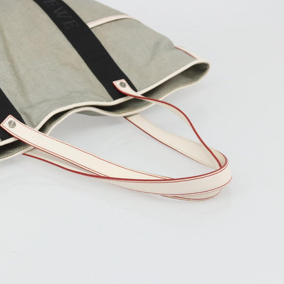 LOEWE Anagram Tote Bag Canvas Gray Auth 174711A