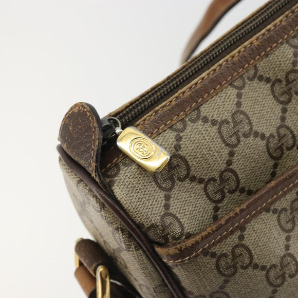 GUCCI GG Supreme Web Sherry Line Bag PVC Beige Gold 89 02 077 Auth 174712