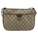 GUCCI GG Supreme Web Sherry Line Bag PVC Beige Gold 89 02 077 Auth 174712-2