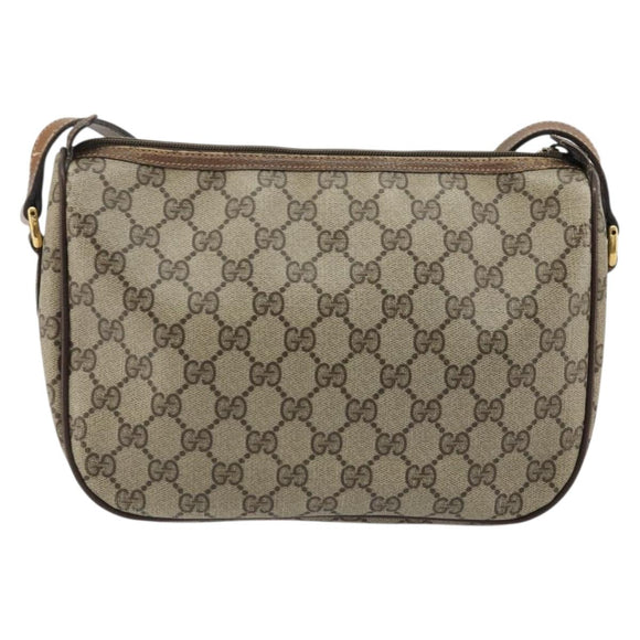 GUCCI GG Supreme Web Sherry Line Bag PVC Beige Gold 89 02 077 Auth 174712