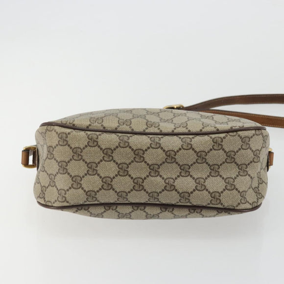 GUCCI GG Supreme Web Sherry Line Bag PVC Beige Gold 89 02 077 Auth 174712