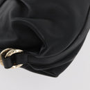 BVLGARI Clutch Bag Leather Black Gold Auth 174713A-15