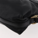 BVLGARI Clutch Bag Leather Black Gold Auth 174713A-16