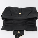BVLGARI Clutch Bag Leather Black Gold Auth 174713A-8