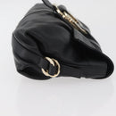 BVLGARI Clutch Bag Leather Black Gold Auth 174713A-3