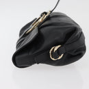 BVLGARI Clutch Bag Leather Black Gold Auth 174713A-4