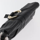 BVLGARI Clutch Bag Leather Black Gold Auth 174713A-5