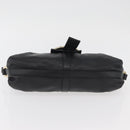 BVLGARI Clutch Bag Leather Black Gold Auth 174713A-6