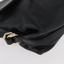 BVLGARI Clutch Bag Leather Black Gold Auth 174713A-7